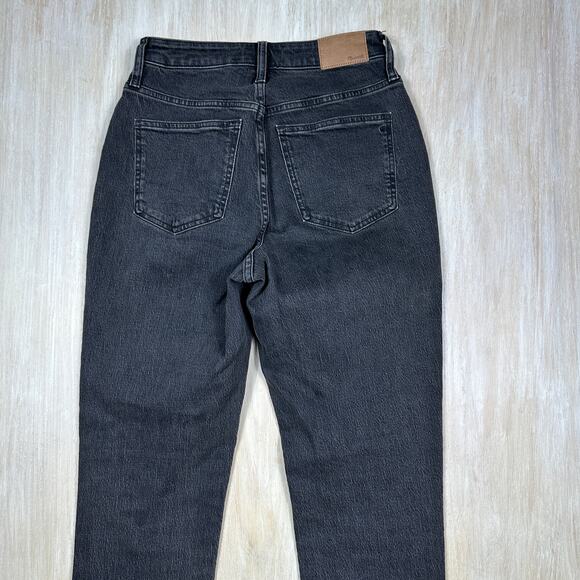 Madewell Curvy Perfect Vintage High Rise Straight Black Wash Denim Jeans 26 - Picture 13 of 15